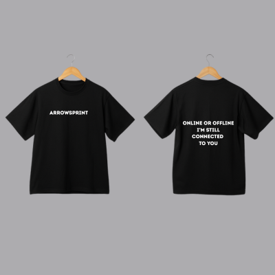 Black Oversized Tee For Couple