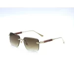 Cartier 3031 Brown Gold Rimless Sunglasses Brown