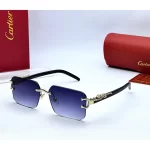 Cartier Rimless Trending Sunglasses Dark Blue